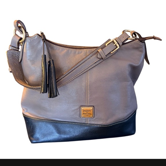Dooney & Bourke Sophie Color Block Hobo Baggray/taupe and black